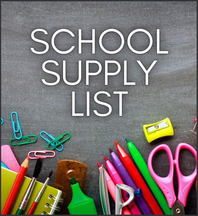  School Supplies List
